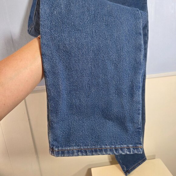 Vintage L.L. Bean 14 Medium Wash Denim Blue Lined Relaxed Fit Straight Leg Jeans - Picture 4 of 12